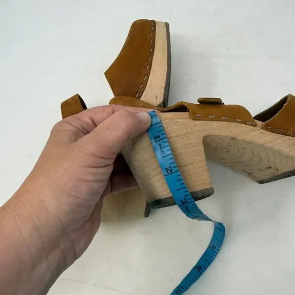 Lotta’s from Stockholm Clogs Size 37 Brown Leather Wood Heel Mary Jane Shoes - Picture 16 of 16